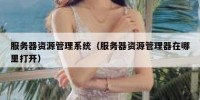 服务器资源管理系统（服务器资源管理器在哪里打开）
