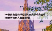 ins删除自己的评论别人有提示吗安全吗（ins删评论别人会提醒吗）