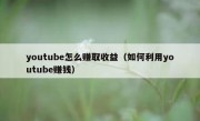 youtube怎么赚取收益（如何利用youtube赚钱）
