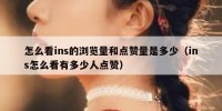 怎么看ins的浏览量和点赞量是多少（ins怎么看有多少人点赞）