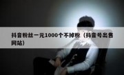 抖音粉丝一元1000个不掉粉（抖音号出售网站）