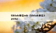 tiktok单位mb（tiktok单位3257k）