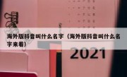 海外版抖音叫什么名字（海外版抖音叫什么名字来着）