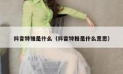 抖音特推是什么（抖音特推是什么意思）