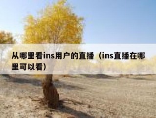 从哪里看ins用户的直播（ins直播在哪里可以看）