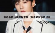 派币手机认证教程下载（派币如何手机验证）