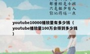 youtube10000播放量有多少钱（youtube播放量100万会得到多少钱）