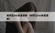 如何在ins快速涨粉（如何让ins快速涨粉）