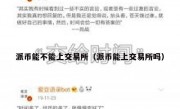 派币能不能上交易所（派币能上交易所吗）