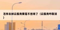 怎样去掉云服务要是不想用了（云服务咋取消）
