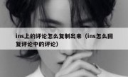 ins上的评论怎么复制出来（ins怎么回复评论中的评论）