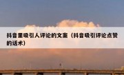 抖音里吸引人评论的文案（抖音吸引评论点赞的话术）
