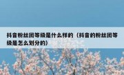 抖音粉丝团等级是什么样的（抖音的粉丝团等级是怎么划分的）