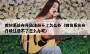 微信系统在升级注册不了怎么办（微信系统在升级注册不了怎么办呢）