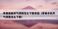 苹果原版天气预报怎么下载安装（苹果手机天气预报怎么下载）