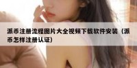 派币注册流程图片大全视频下载软件安装（派币怎样注册认证）