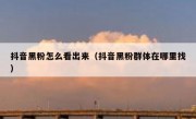 抖音黑粉怎么看出来（抖音黑粉群体在哪里找）