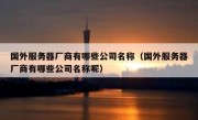 国外服务器厂商有哪些公司名称（国外服务器厂商有哪些公司名称呢）