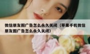 微信朋友圈广告怎么永久关闭（苹果手机微信朋友圈广告怎么永久关闭）