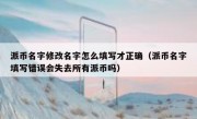 派币名字修改名字怎么填写才正确（派币名字填写错误会失去所有派币吗）