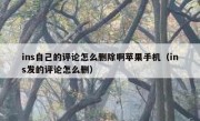 ins自己的评论怎么删除啊苹果手机（ins发的评论怎么删）