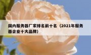 国内服务器厂家排名前十名（2021年服务器企业十大品牌）