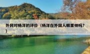 外网对杨洋的评价（杨洋在外国人眼里帅吗?）