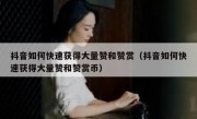 抖音如何快速获得大量赞和赞赏（抖音如何快速获得大量赞和赞赏币）