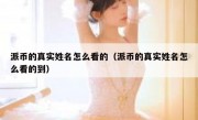 派币的真实姓名怎么看的（派币的真实姓名怎么看的到）