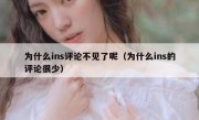为什么ins评论不见了呢（为什么ins的评论很少）