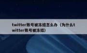 twitter账号被冻结怎么办（为什么twitter账号被冻结）