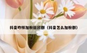 抖音咋样加粉丝团群（抖音怎么加粉群）