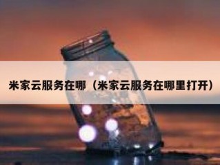 米家云服务在哪（米家云服务在哪里打开）