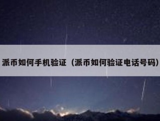 派币如何手机验证（派币如何验证电话号码）