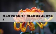 快手播放量能挣钱么（快手播放量可以赚钱吗）