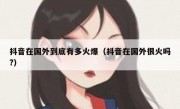 抖音在国外到底有多火爆（抖音在国外很火吗?）