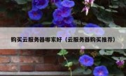 购买云服务器哪家好（云服务器购买推荐）