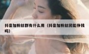 抖音加粉丝群有什么用（抖音加粉丝团能挣钱吗）