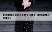 北京限号开车怎么处罚今日限号（北京限号开车罚款）