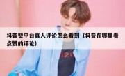 抖音赞平台真人评论怎么看到（抖音在哪里看点赞的评论）