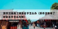 派币注册用了拼音名字怎么办（派币注册用了拼音名字怎么办呢）