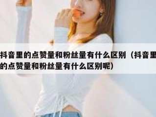 抖音里的点赞量和粉丝量有什么区别（抖音里的点赞量和粉丝量有什么区别呢）