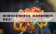 限行尾号北京罚款多少元（北京市尾号限行罚款多少）