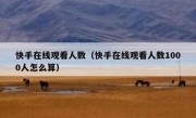 快手在线观看人数（快手在线观看人数1000人怎么算）