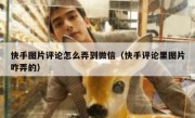 快手图片评论怎么弄到微信（快手评论里图片咋弄的）