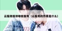 云服务提供哪些服务（云服务的作用是什么）