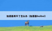 加速器用不了怎么办（加速器buibui）