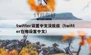 twitter设置中文没反应（twitter在哪设置中文）