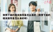 微博下面的相关推荐是怎么来的（微博下面的相关推荐是怎么来的呀）