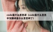 code是什么意思译（code是什么意思中文翻译是什么意思啊了）